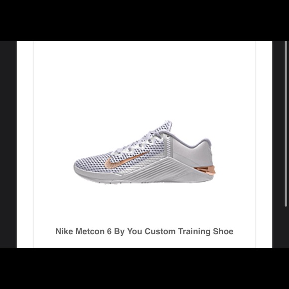 Custom Nike Metcons - White & Rose Gold Sz 7.5 Womens